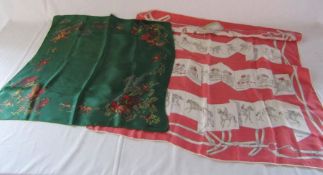 2 x Thirkell scarves with horse design