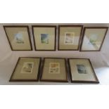Collection of 7 framed watercolours - 2 signed by Michael Burgess