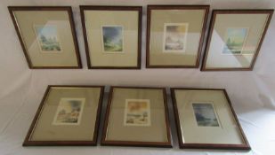 Collection of 7 framed watercolours - 2 signed by Michael Burgess