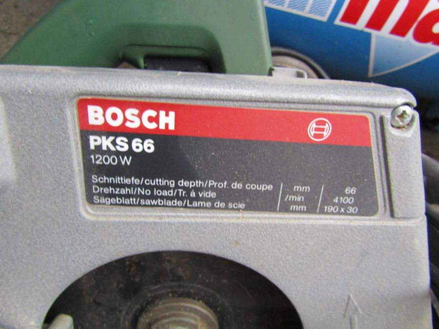 Airmaster tiger 8/45 o/f air compressor and Bosch PKS66 circular saw - Image 5 of 5
