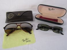 2 pairs of Ray Ban sunglasses - 2129 with prescription lenses and 1980's B&L style A Ray Ban