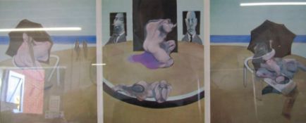 Francis Bacon Triptych print (triple gatefold) approx. 91.5cm x 48cm (includes frame)