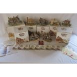 Lilliput Lane The Kings Arms, Saxon Cottage, Tudor Court, Thatchers Rest, Periwinkle Cottage, Ship