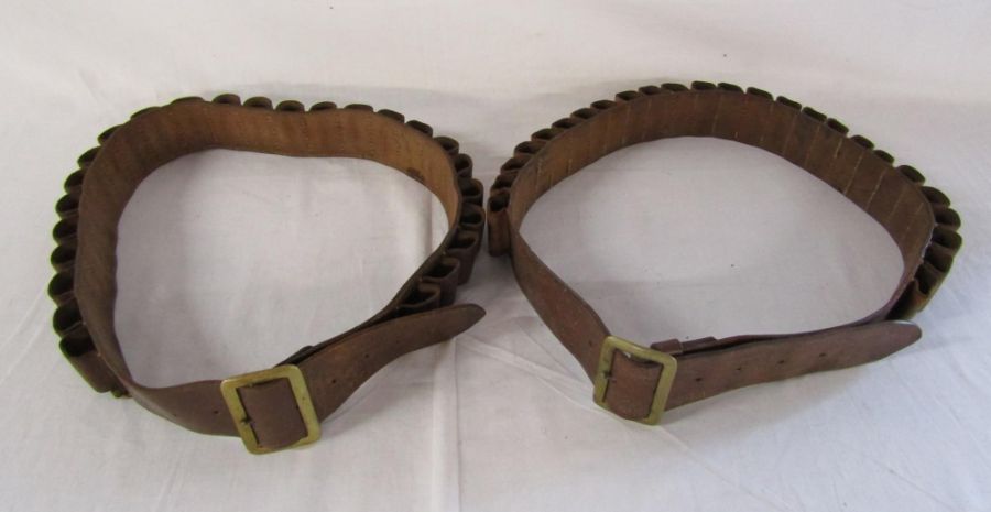 Vintage leather cartridge belts 16 bore and 12 bore