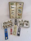 Collection of cigarette cards and collectors spoons