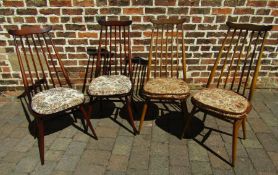 4 Ercol Goldsmith dining chairs with cushions (2 original)