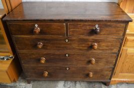 Victorian mahogany chest of drawers on bracket feet 2 over 3 approx. L117cm x D57cm X H99cm