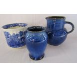 Copeland Spode Italian pattern jardinière and Denby pottery Danesby ware bulbous jug and vase -