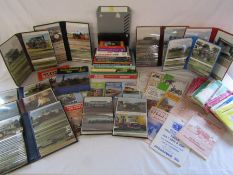 Collection of tractor and train books, ordnance survey maps, steam fair leaflets and a large