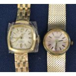 Desira ladies bracelet watch marked 585 (weight without movement 19.48g) & Goldwyn ladies bracelet