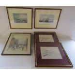 Collection of prints including J.M.W Turner 'Venice from the canal of Guidecca', K.W Cooke 'Venice -