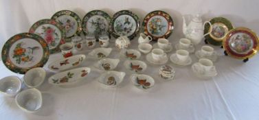 Royal Doulton  'Hummingbird' collectors plates x6 and other mixed ceramics including Royal Worcester