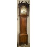 George III 8 day longcase clock rocking with brass & silvered dial & rocking Old Father Time maker