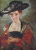 Late nineteenth century oil on canvas copy after Rubens 'Le Chapeau de Paille' - The Straw Hat,