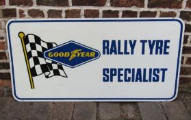 Goodyear rally tyre specialist enamel sign approx. 122cm x 61cm