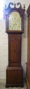 19th Century 8 day longcase clock by B Musson of Louth in an oak & mixed wood case Ht 207cm W 48cm D