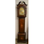 Early 20th century longcase clock for restoration (possibly wrong pendulum) in an inlaid mahogany