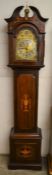 Early 20th century longcase clock for restoration (possibly wrong pendulum) in an inlaid mahogany