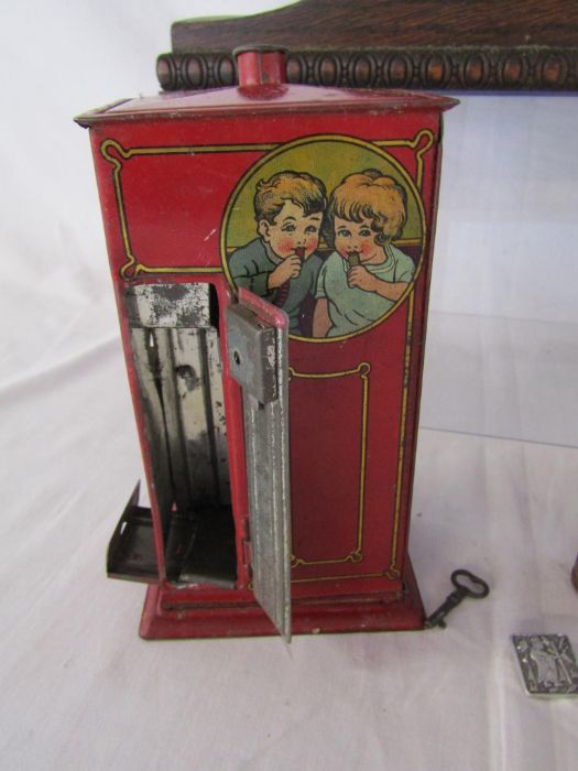 Mixed collection of items including cranberry glass jug, Kodak Brownie camera, vintage tin toy, - Image 8 of 9