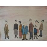 Laurence Stephen Lowry (1887-1976) 'His Family' limited edition print signed in pencil in lower
