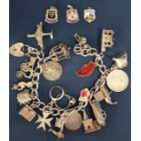 Silver charm bracelet 2.27ozt