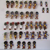 37 1970's Robertson's Golly pin badges - Gollie's with yellow waistcoats mostly Gomm but one