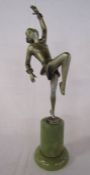 Josef Lorenzl cold painted bronze of lady dancing approx. 18cm tall
