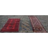 2 Persian rugs & a runner (290cm by 85cm)