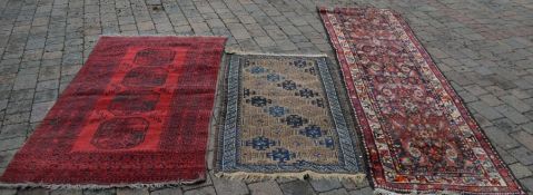 2 Persian rugs & a runner (290cm by 85cm)