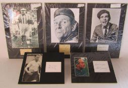 5 photographs with autographs -  Alf Ramsey, Tom Finney, Norman Wisdom, Stanley Holloway and Fred