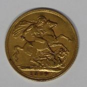 Edward VII gold full sovereign 1909