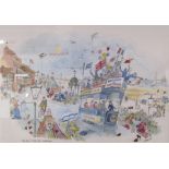 Colin Carr original watercolour 'The Pier & High Cliff - Cleethorpes' approx. 74cm x 59.5cm (