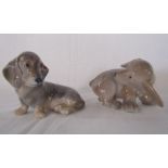 Royal Copenhagen daschund puppies #102 1407 and #140