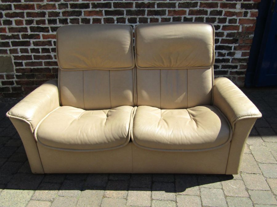 Ekornes Stressless 2 seater recliner with storage footstool