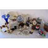 Large collection of items including hydro globes, furby, Tala icing sets, watch, candle holder,
