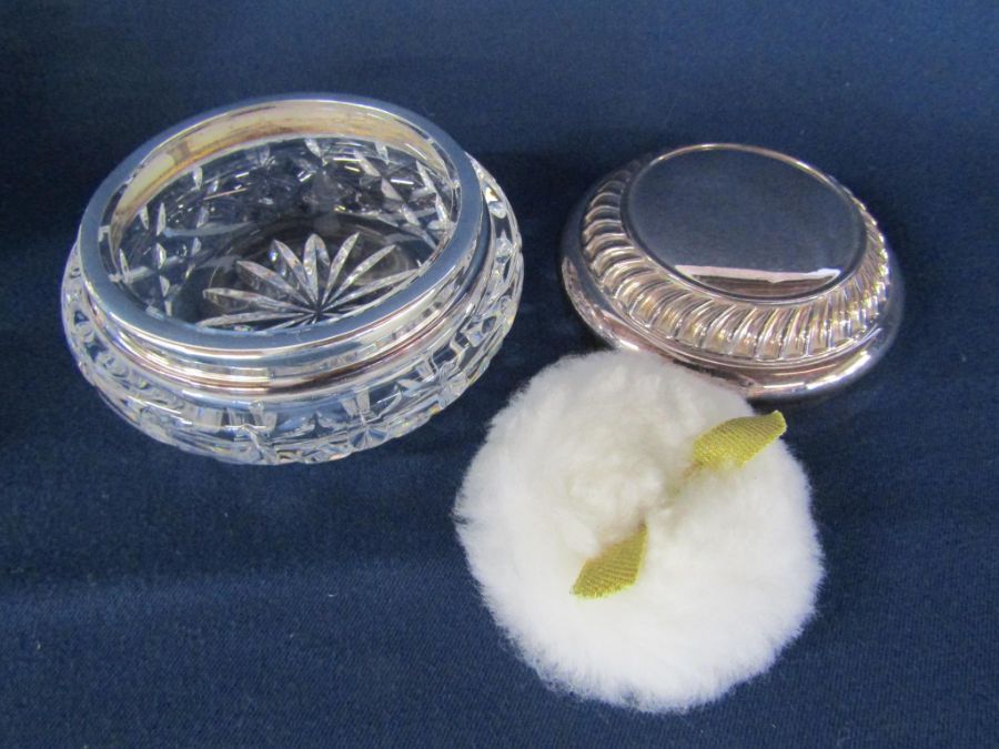 Waterford crystal trays, perfume bottle, powder bowl with lid and powder bowl, perfume bottle and - Image 4 of 7