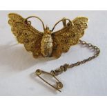 Tested as 15ct gold butterfly brooch - total weight 6.2g