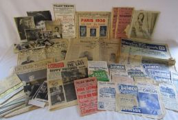 Collection of items relating to Grimsby Palace Theatre including programmes, also signed autographed