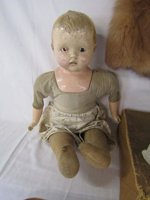 John Lewis partnership boxed fur stole, Effanbee doll with composition head and arms, boxed Oroton - Image 2 of 7