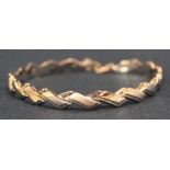 14k white gold zigzag bracelet marked JAS 5.3g