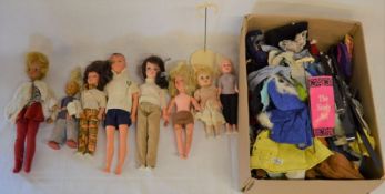 Vintage dolls & accessories, some Sindy - clothes include Sindy, Patch and Paul