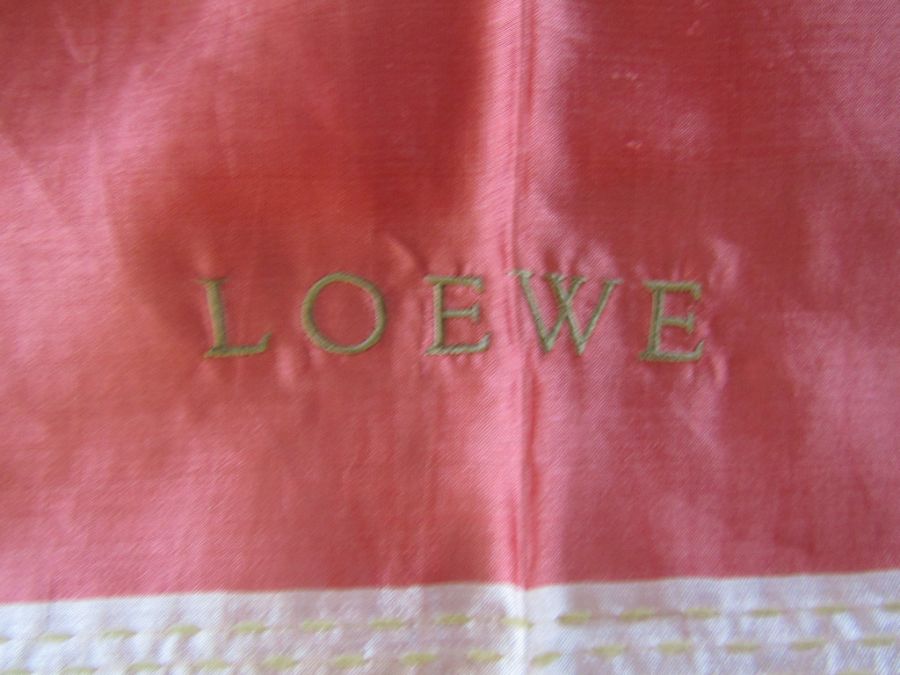 Small Emilio Pucci small silk scarf with shades of pink, green, gold and burgundy and a large - Image 8 of 8