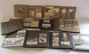 Collection of photograph albums containing photographs, cuttings and postcards circa 1920's