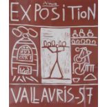 Pablo Picasso plate signed lithographic print 'Exposition Vallauris' approx. 53cm x 42.5cm (inlcudes