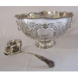 Large Pinder Brothers silver plated punch bowl with ladle