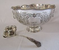 Large Pinder Brothers silver plated punch bowl with ladle