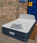 Yawn air double size electric self inflating air bed YAB02-36 by sleep origins and a brushed metal