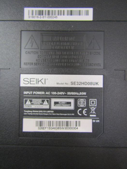 Seiki 32" television with remote (no plug) - Image 2 of 2