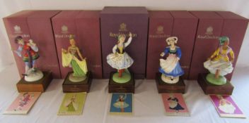 Royal Doulton 'Dancers of the World' Chinese dancer, Balinese Dancer, Polish Dancer, Breton Dancer