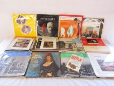 Collection of vinyl records, boxed tape set and a book including Tchaikovsky's Pathetique,